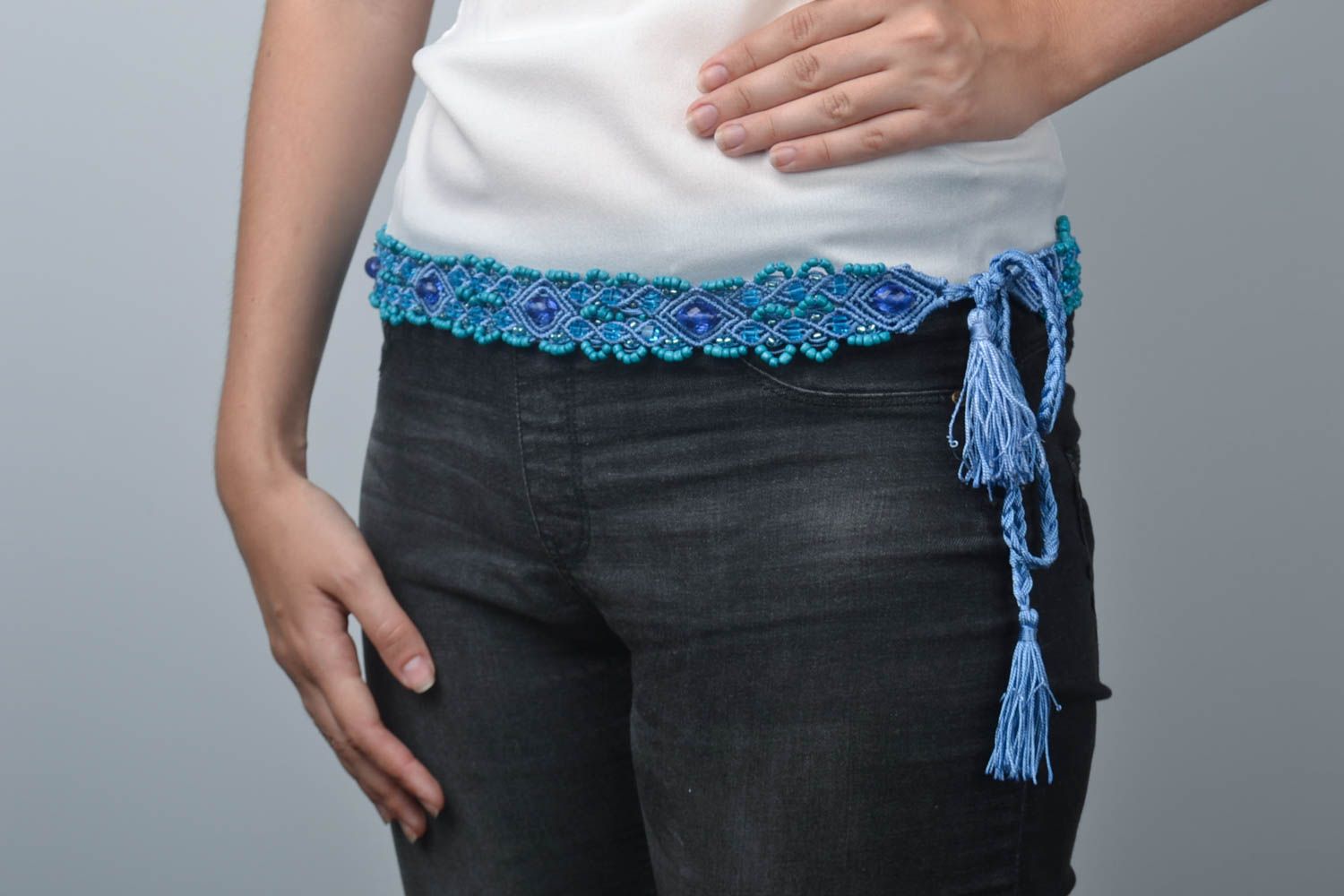 Beautiful handmade woven thread belt womens belt design beadwork ideas photo 1