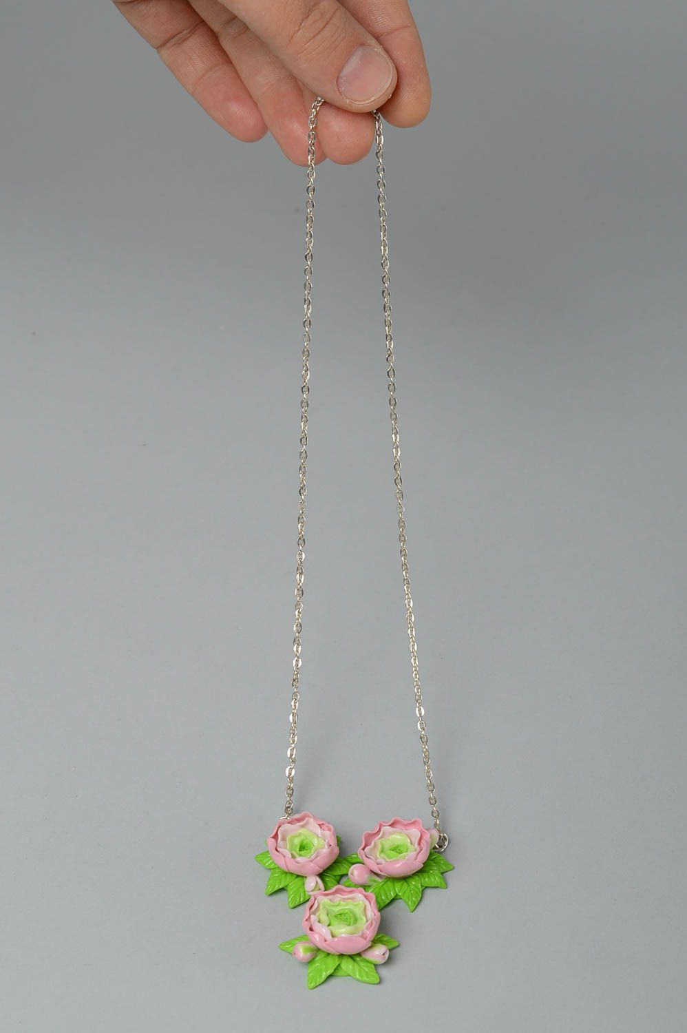 Polymer Clay Schmuck handmade Halskette für Frauen Schmuck Anhänger Blumen schön foto 5