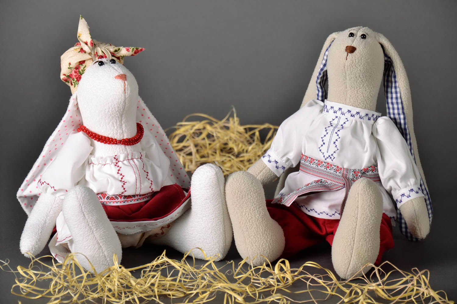 Tilda doll, hares Ukrainian family photo 2