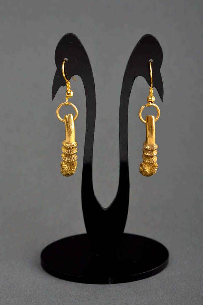 Handmade lange Ohrhänger Metall Schmuck Ohrringe für Damen auffallend grell foto 1