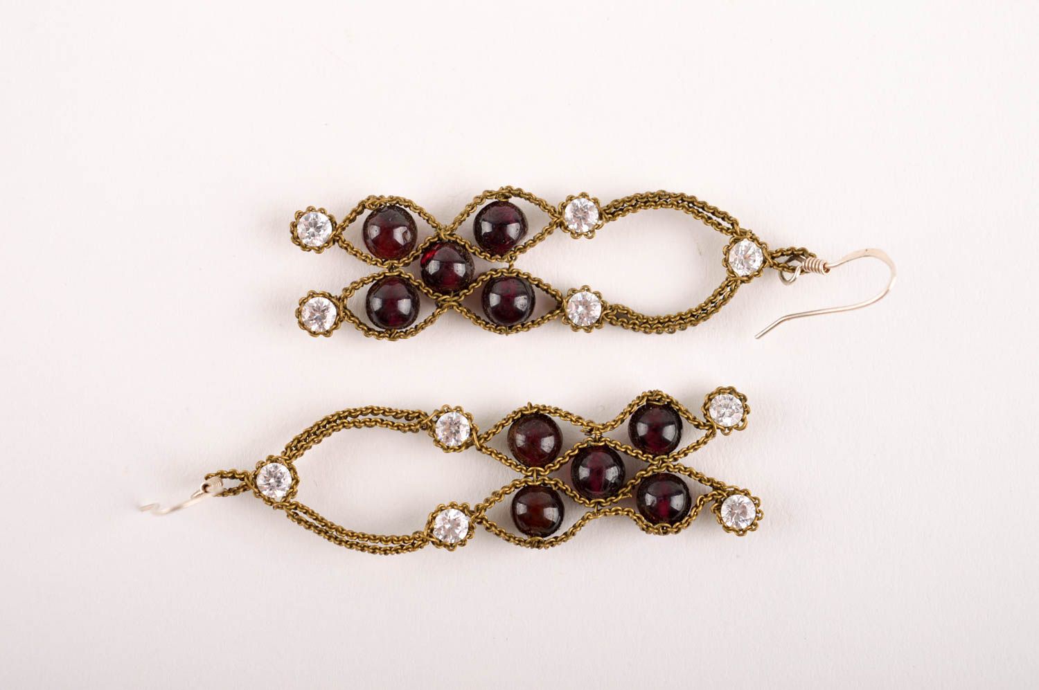 Beautiful handmade metal earrings gemstone earrings artisan jewelry designs photo 4