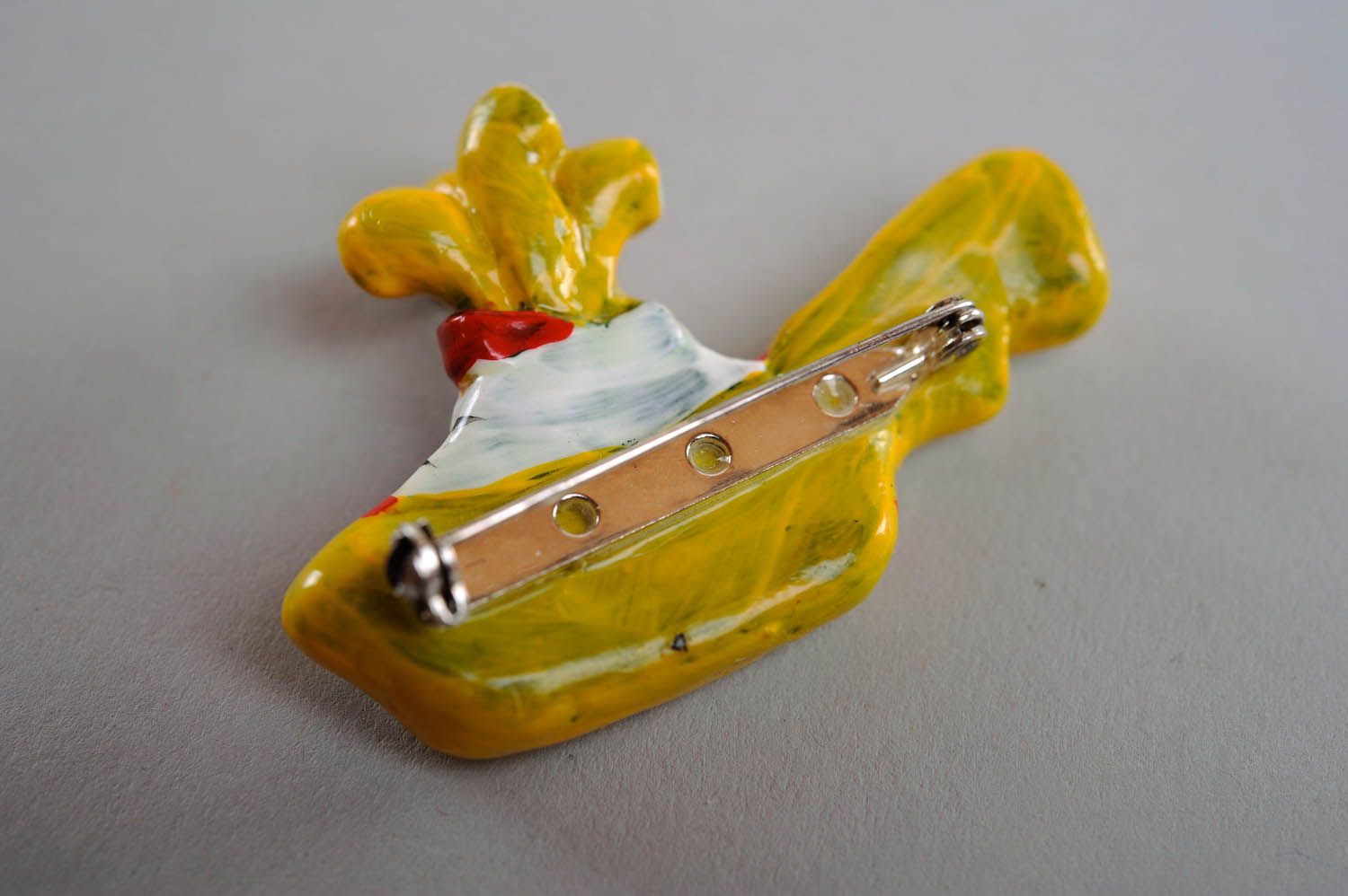 Brooch made ​​of polymer clay Yellow Submarine photo 2