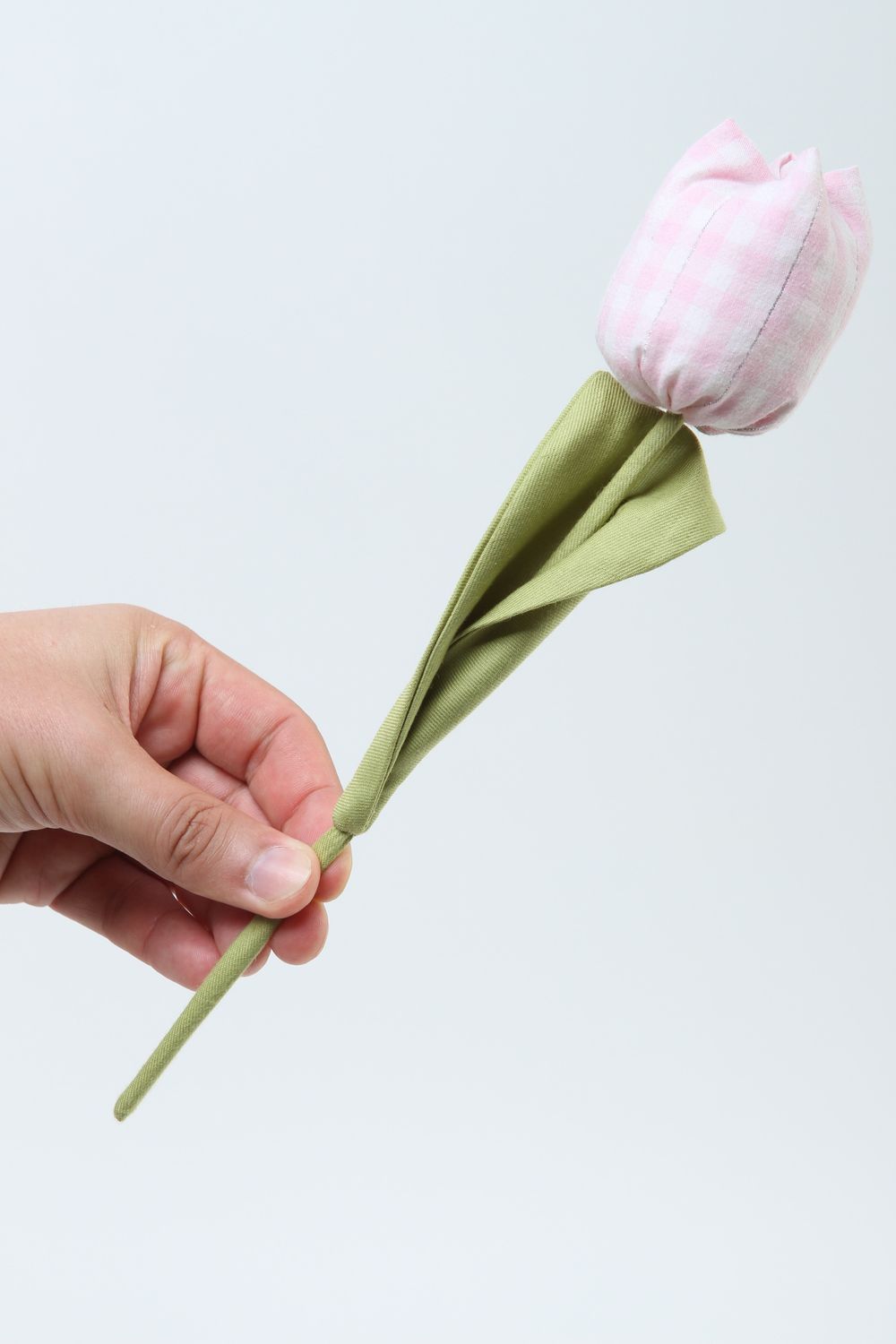 Flor de tela hecha a mano tulipán artificial rosado elemento decorativo foto 6