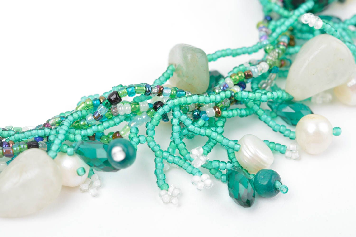 Handmade jewelry set fashion necklace wrist bracelet beaded jewelry gift for her photo 3