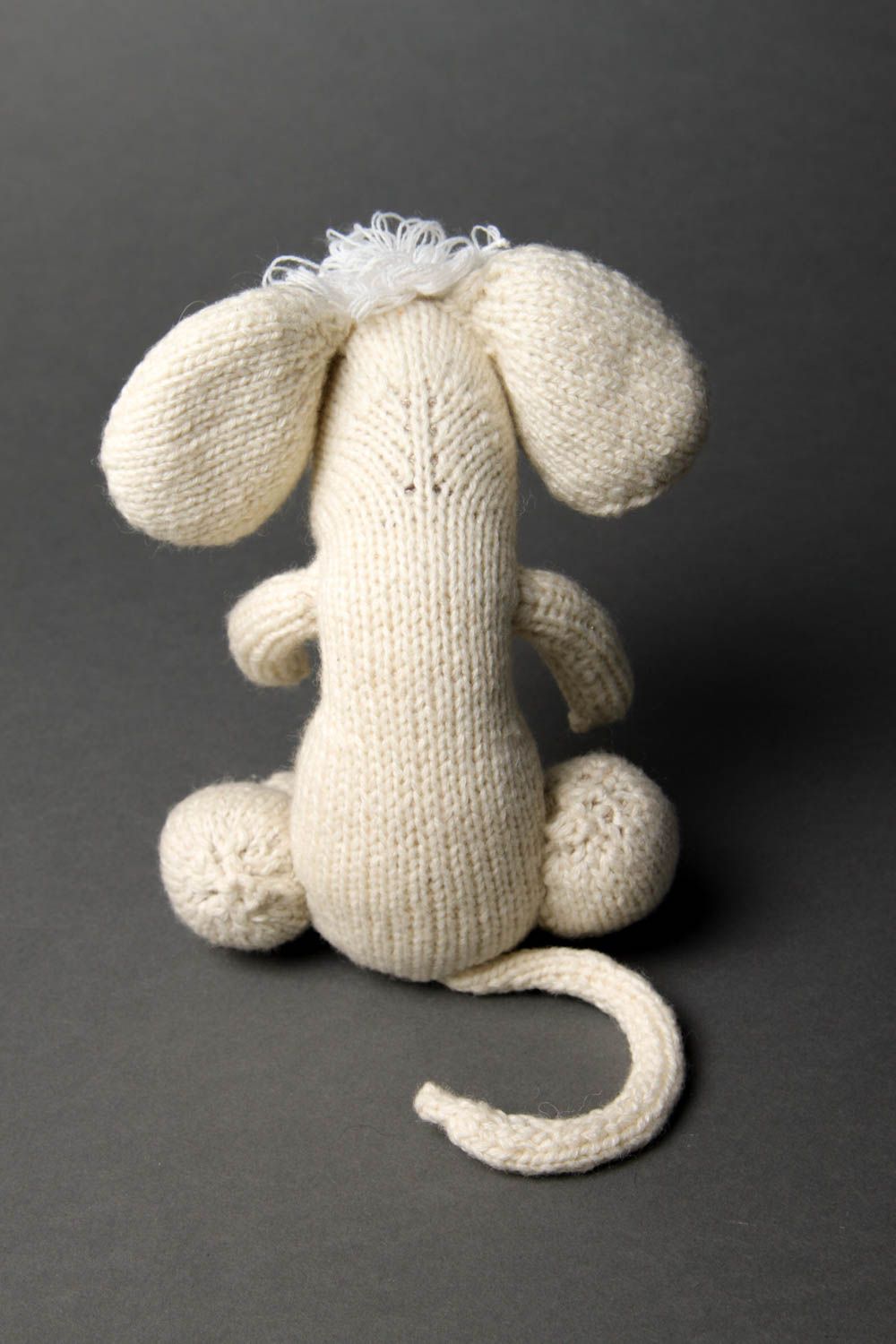 Оригинальный подарок ручной работы мягкая игрушка мышка детская игрушка белая фото 3