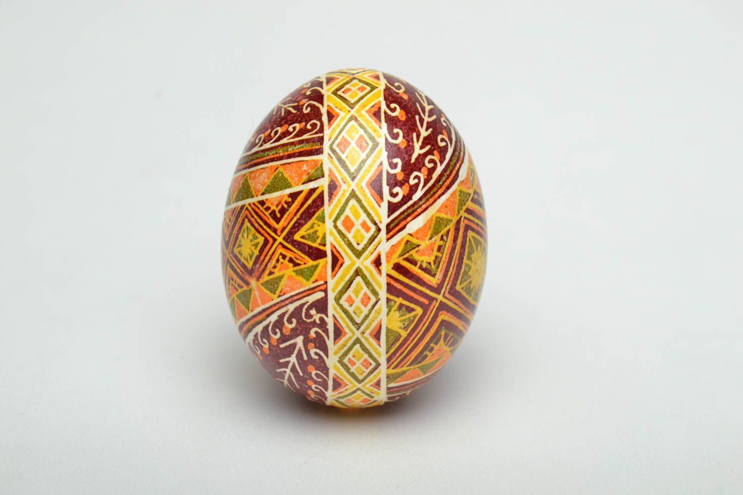 Oeuf de Pâques peint à l'aniline et cire avec motifs ethniques pysanka original photo 3