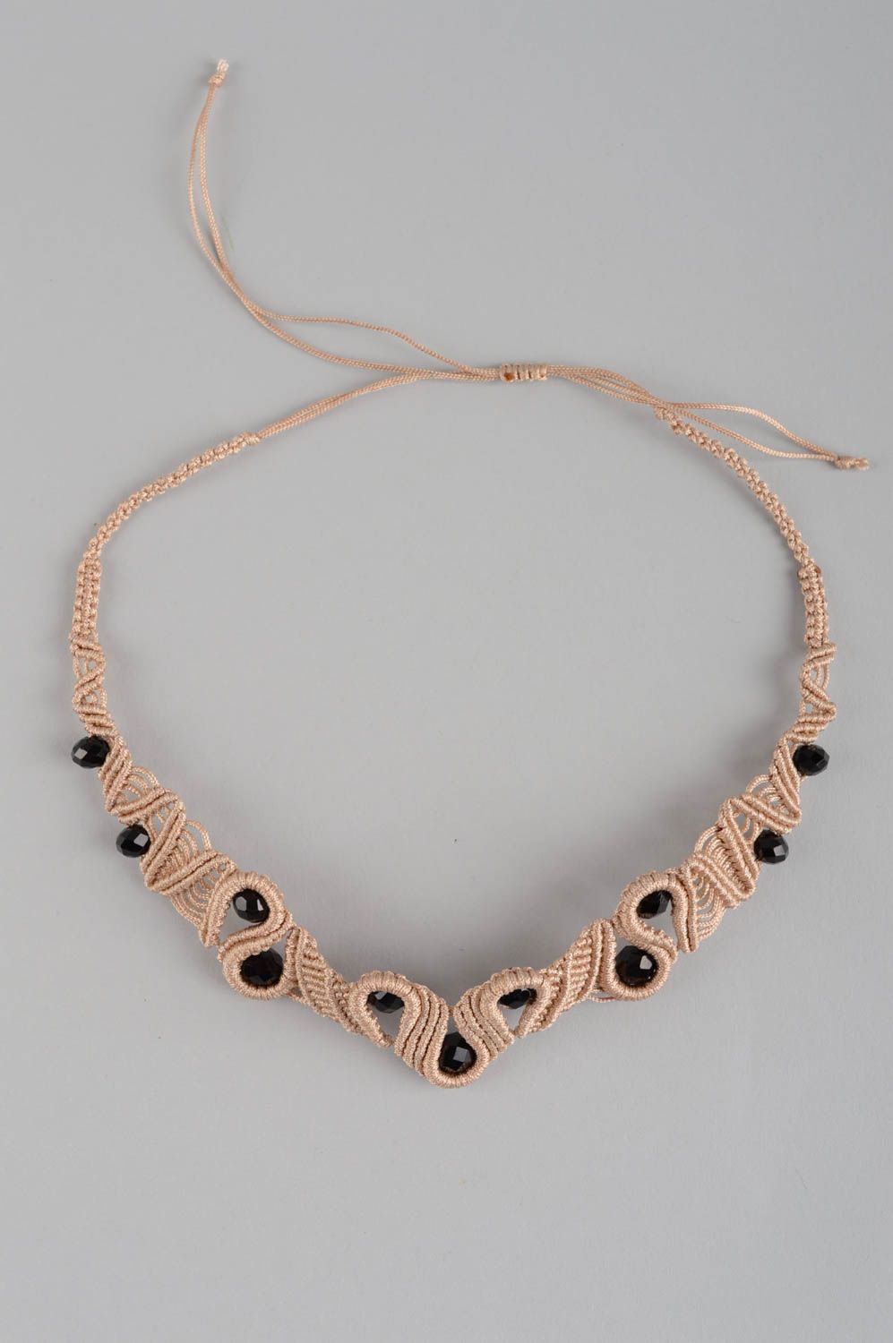 Beige and black necklace stylish designer necklace female accessory gift photo 3