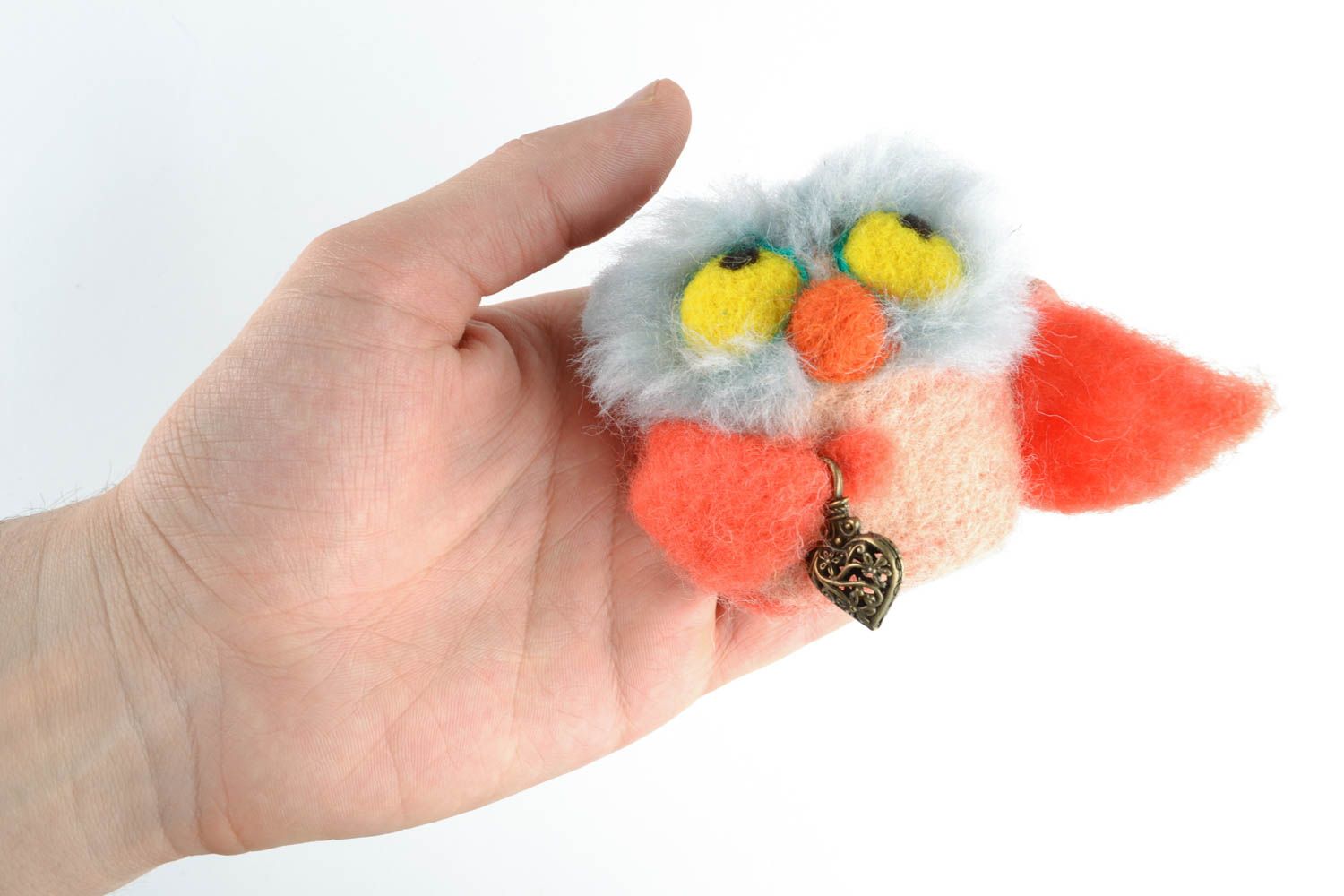 Felted wool toy owl photo 4