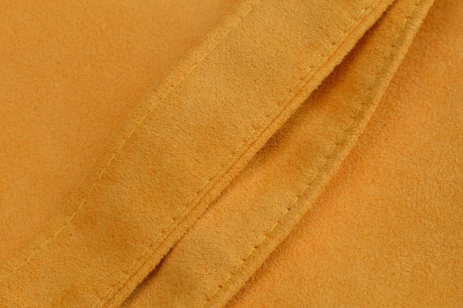 Stilvolle bunte gelbe Tasche handmade aus künstlichem Wildleder mit Innentasche foto 4