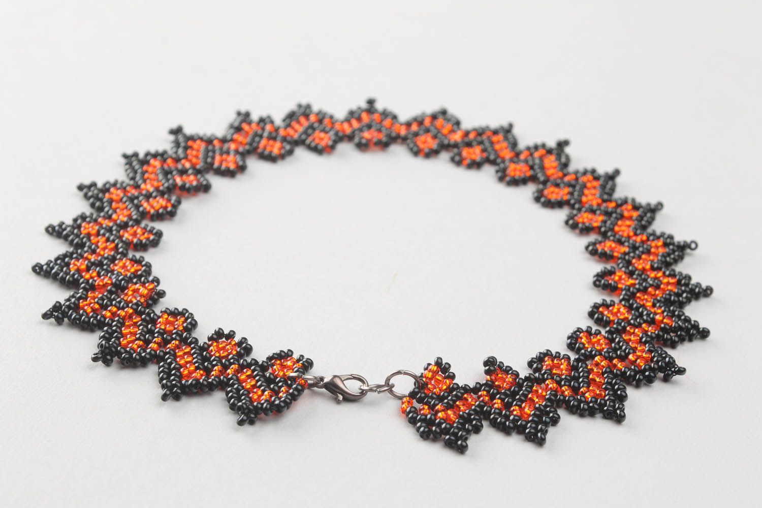 Necklace woven of Czech beads photo 5