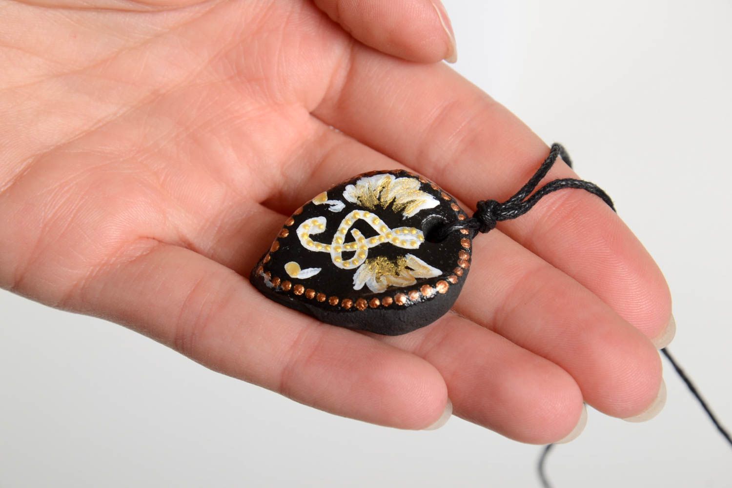 Handmade pendant unusual pendant designer accessory gift ideas clay pendant photo 4