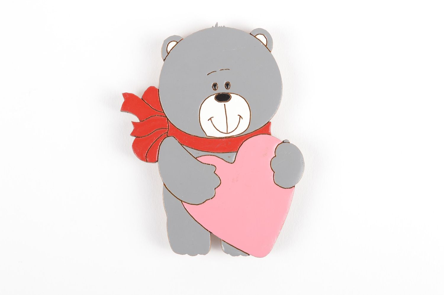 Handmade cute designer souvenir magnet for St Valentine wooden fridge magnet photo 2