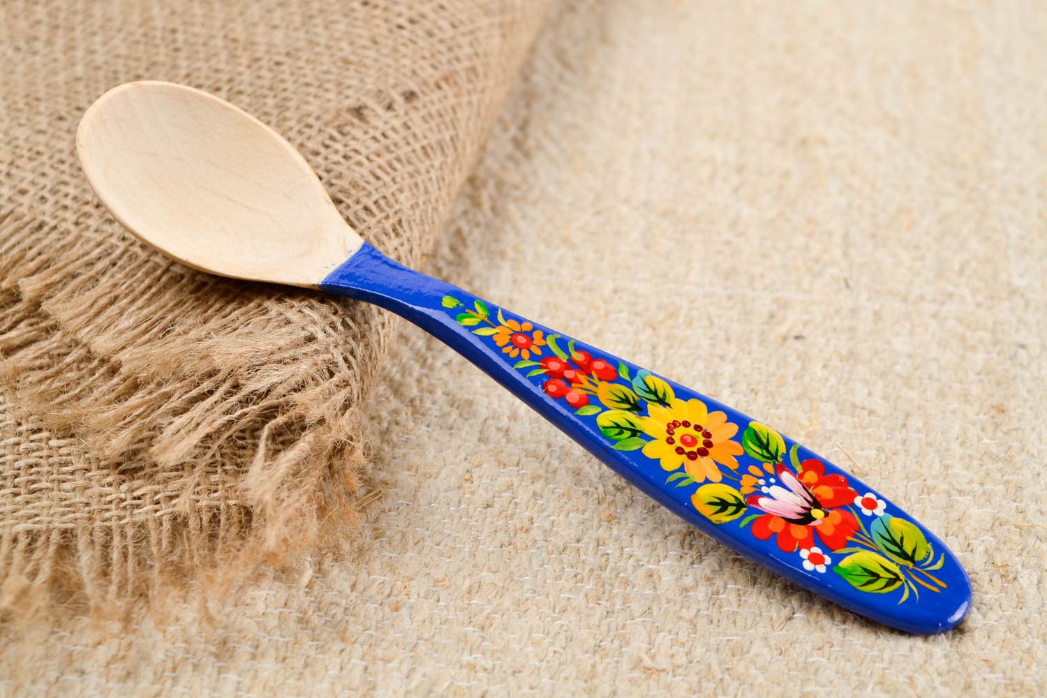 Cuchara de madera hecha a mano decorada regalo original utensilios de cocina foto 1