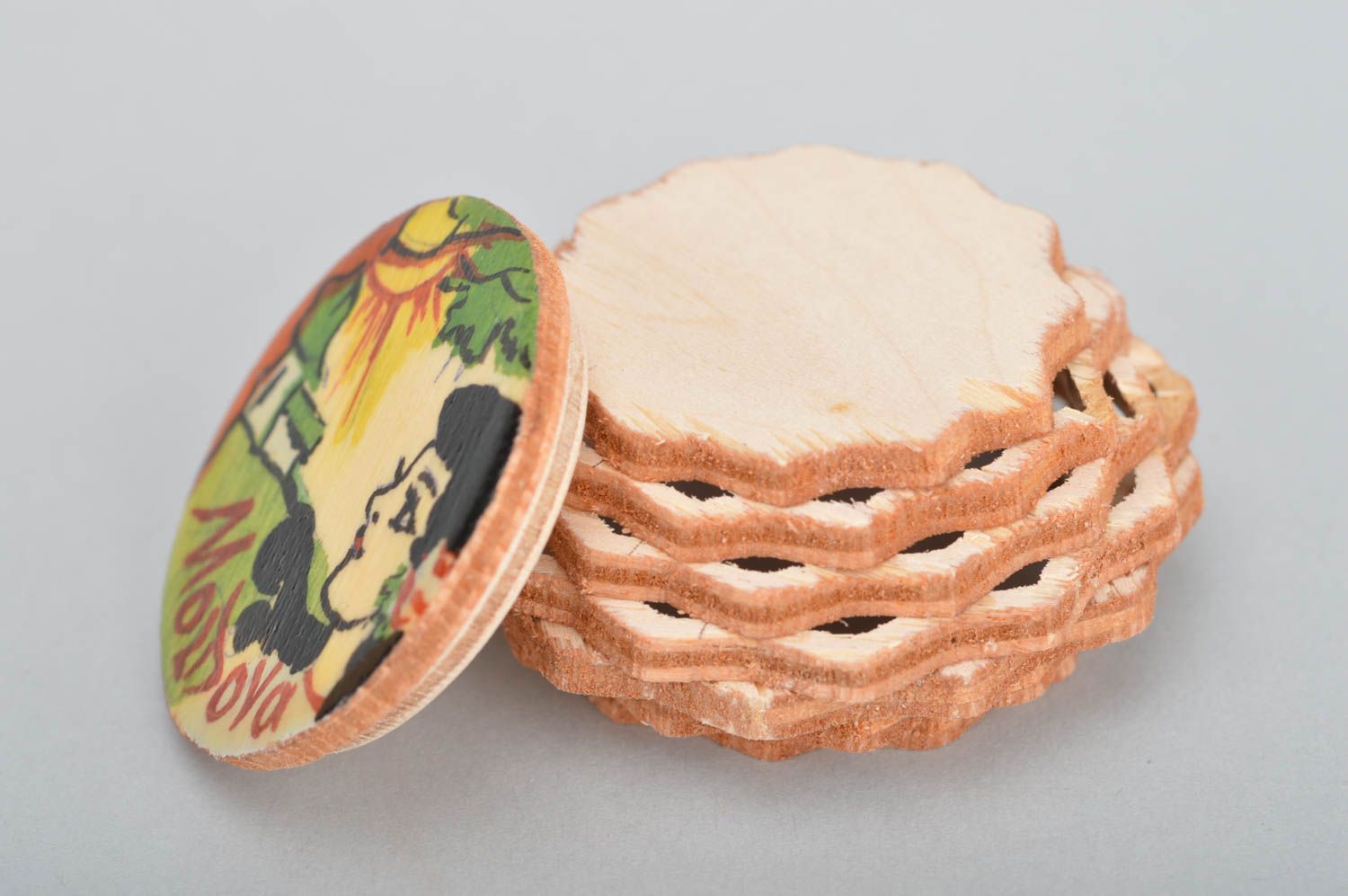 Coffret rond en bois fait main laqué original à bijoux et accessoires déco photo 5