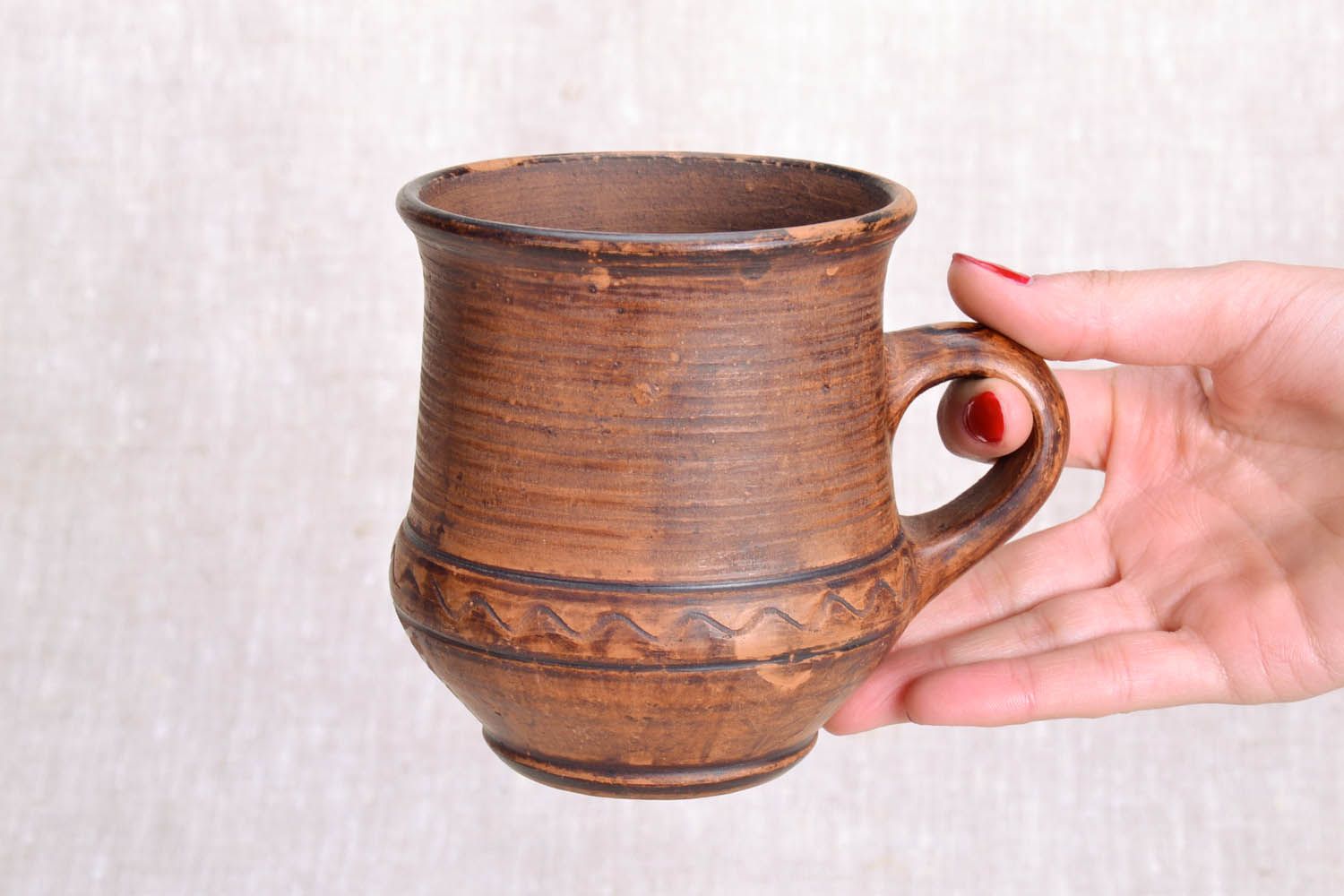 Caneca de argila feita à mão louça de cerâmica decorativa artesanal Cossaca foto 5