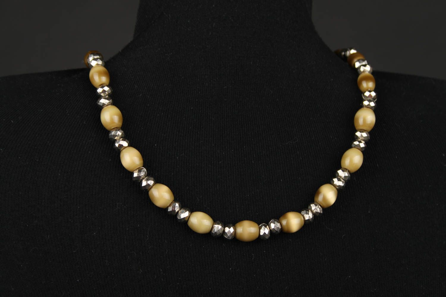 Handmade necklace with natural stone designer beaded jewelry festive necklace photo 2