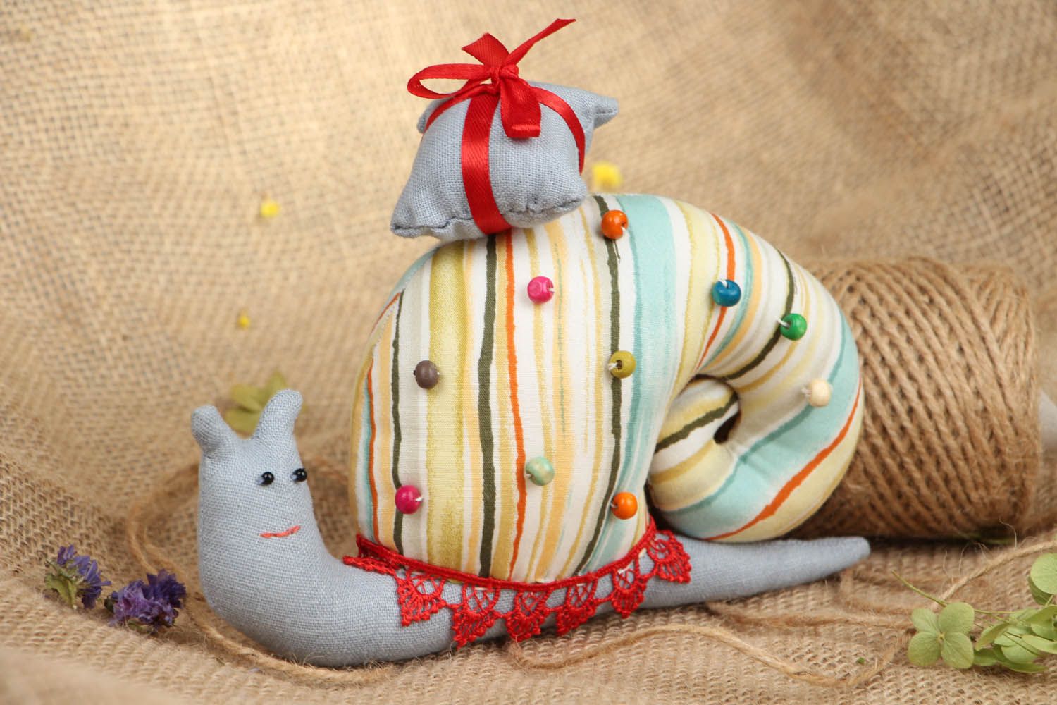 Soft textile toy Snail photo 5