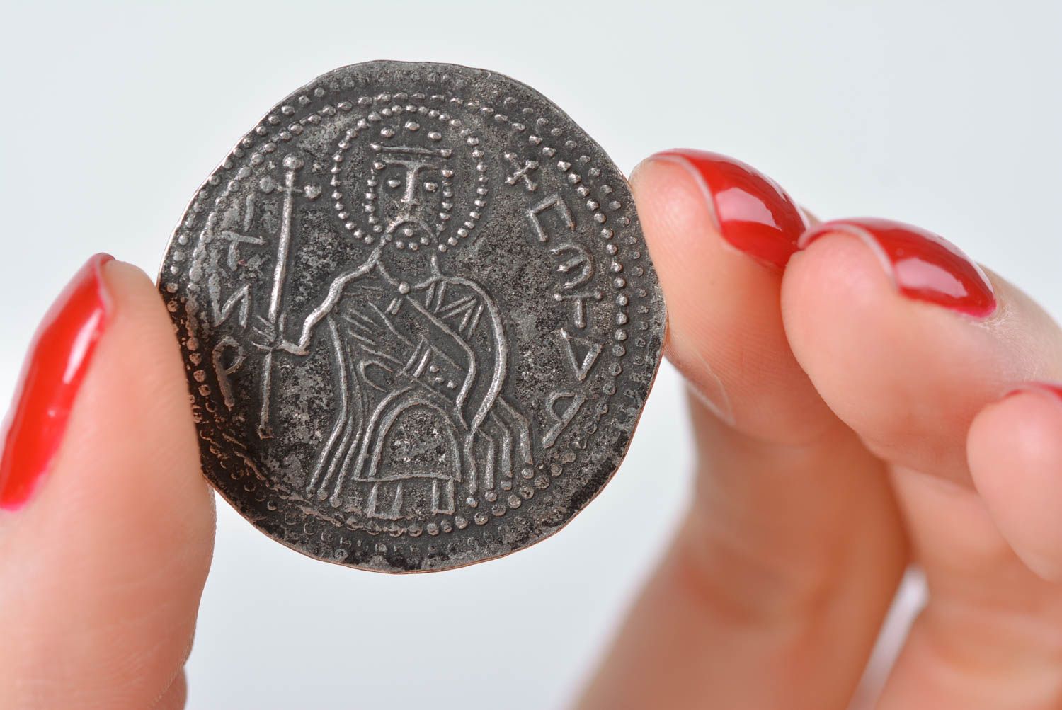 Копия монеты handmade редкая монета посеребренная старая монета Святополка фото 4