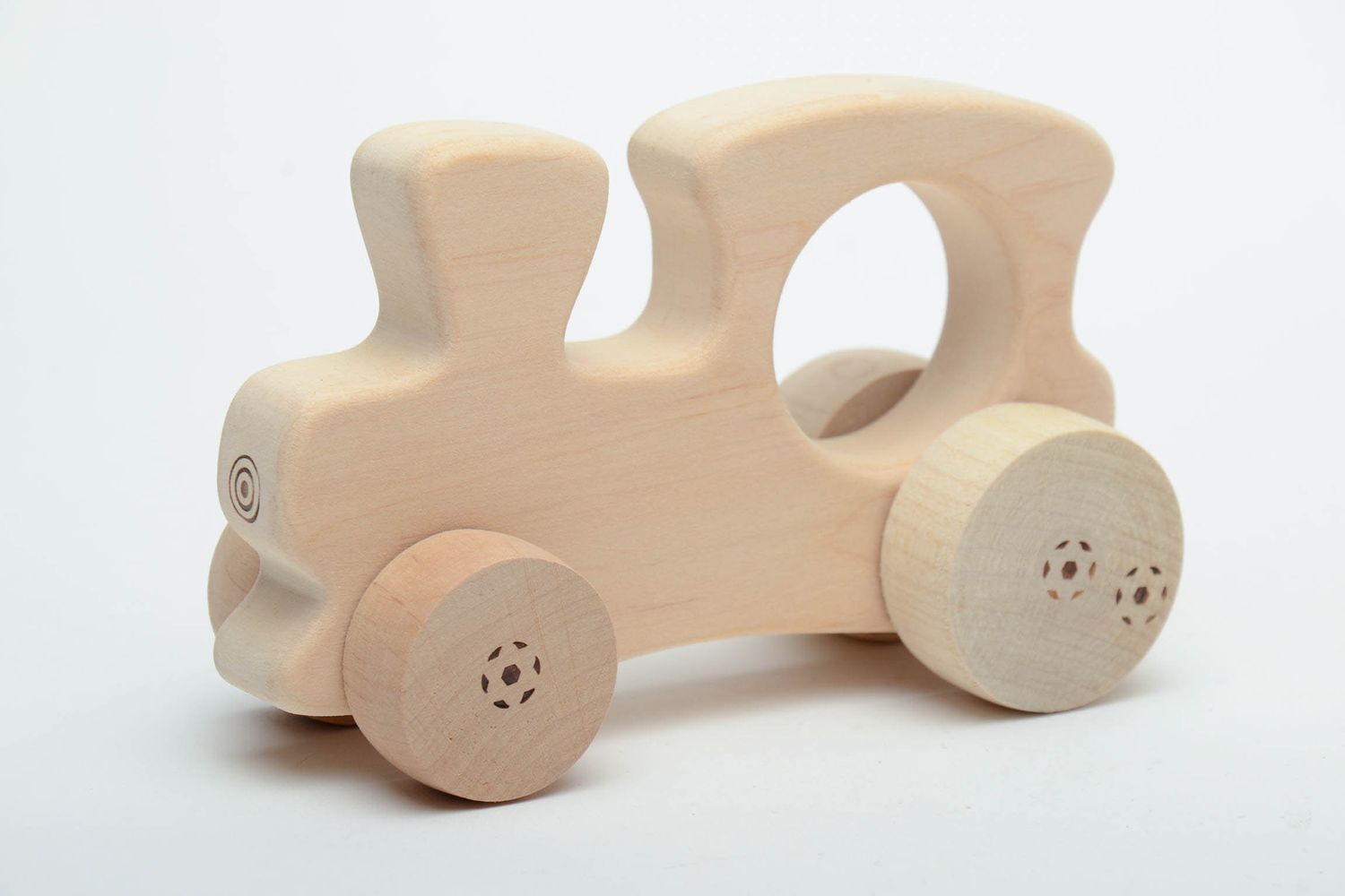 Wheeled toy made of light wood Train photo 3