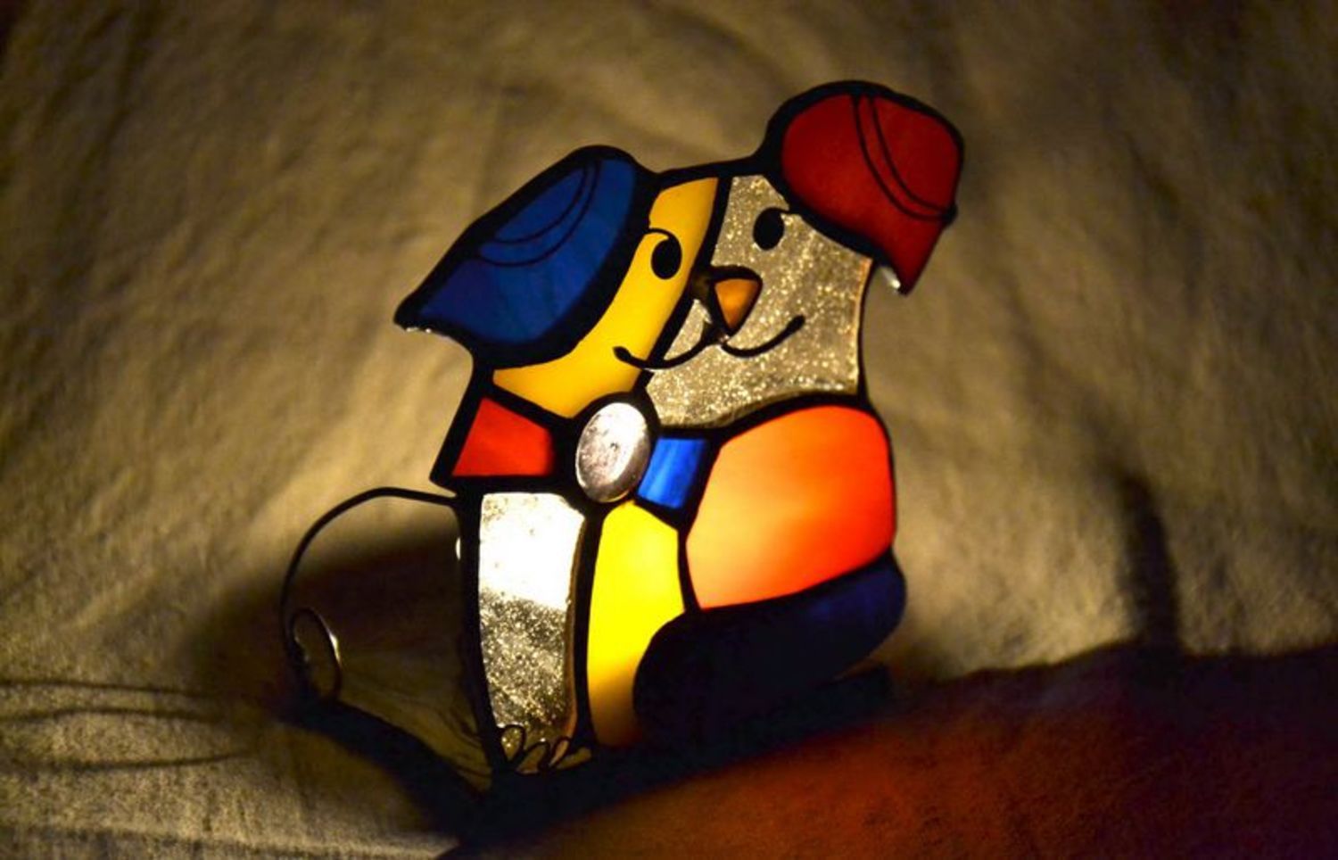 Stained glass candlestick Puppy photo 2