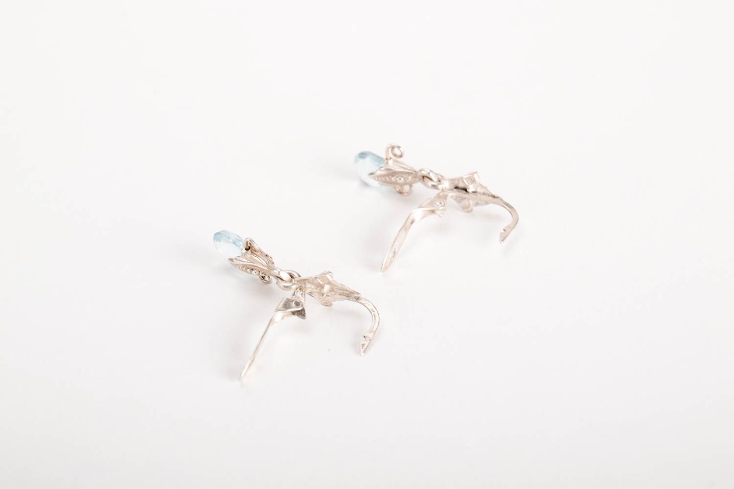 Ohrringe für Damen handmade silberne Ohrhänger Silberschmuck Ohrringe zart foto 3