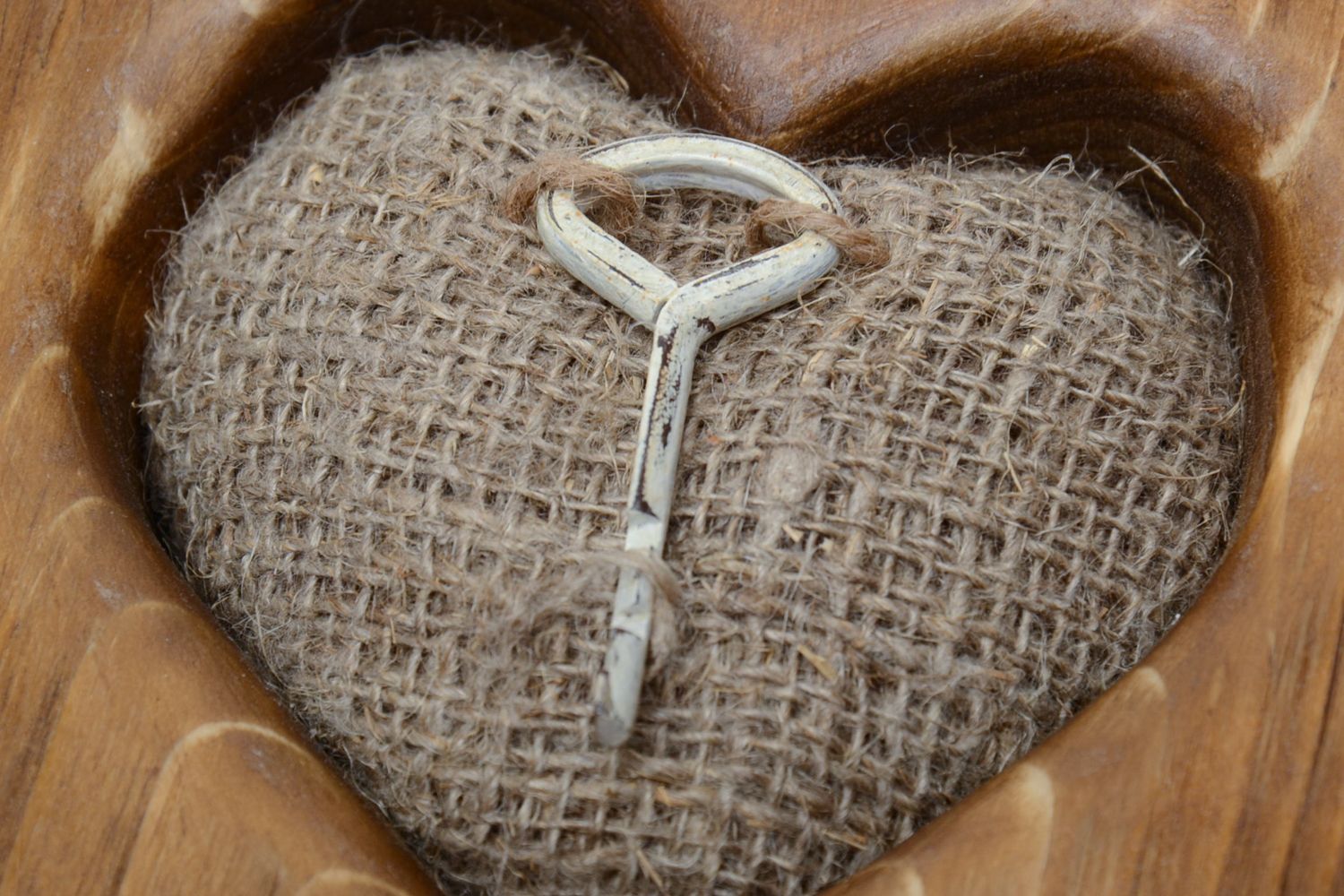 Handmade gift panel made of natural materials Key to the Heart photo 3