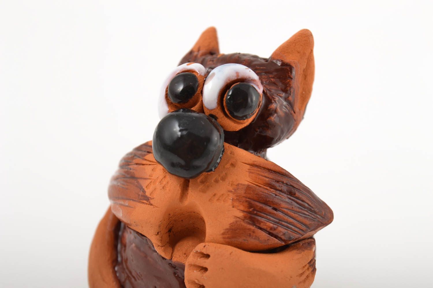 Статуэтка для декора игрушка из глины хэнд мейд фигурка животного милая фото 4