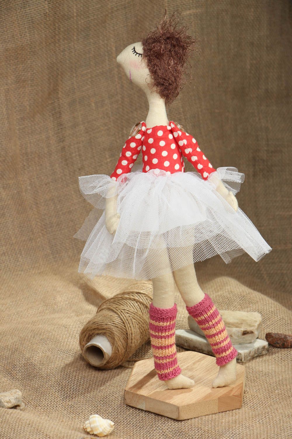 Авторская кукла из ткани балерина  фото 5