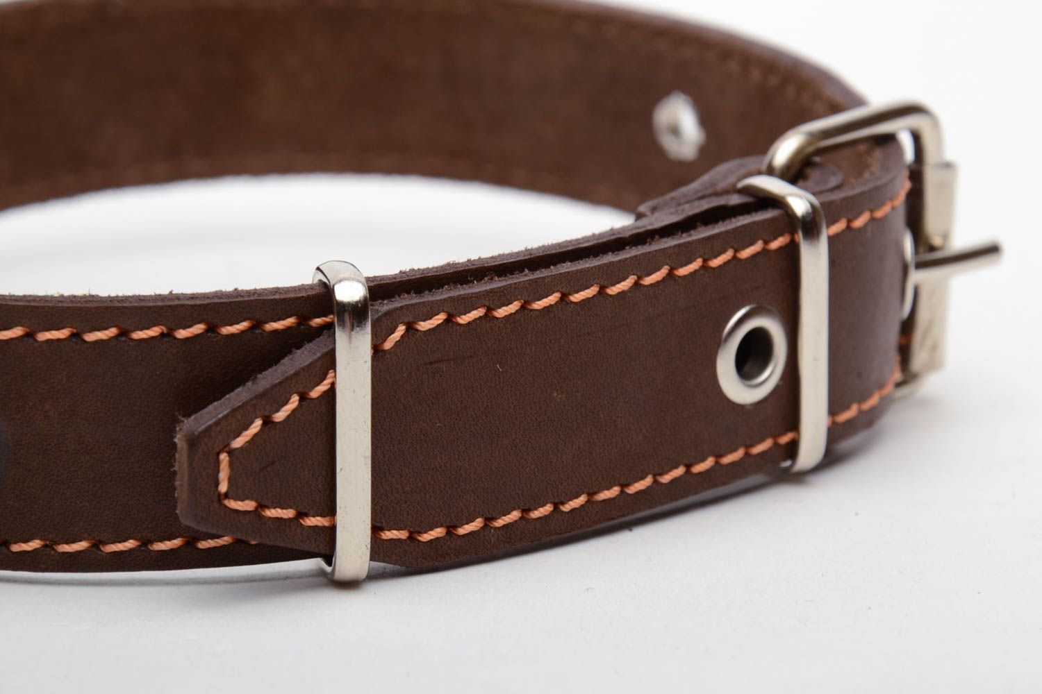 Leather dog collar with embossing photo 3