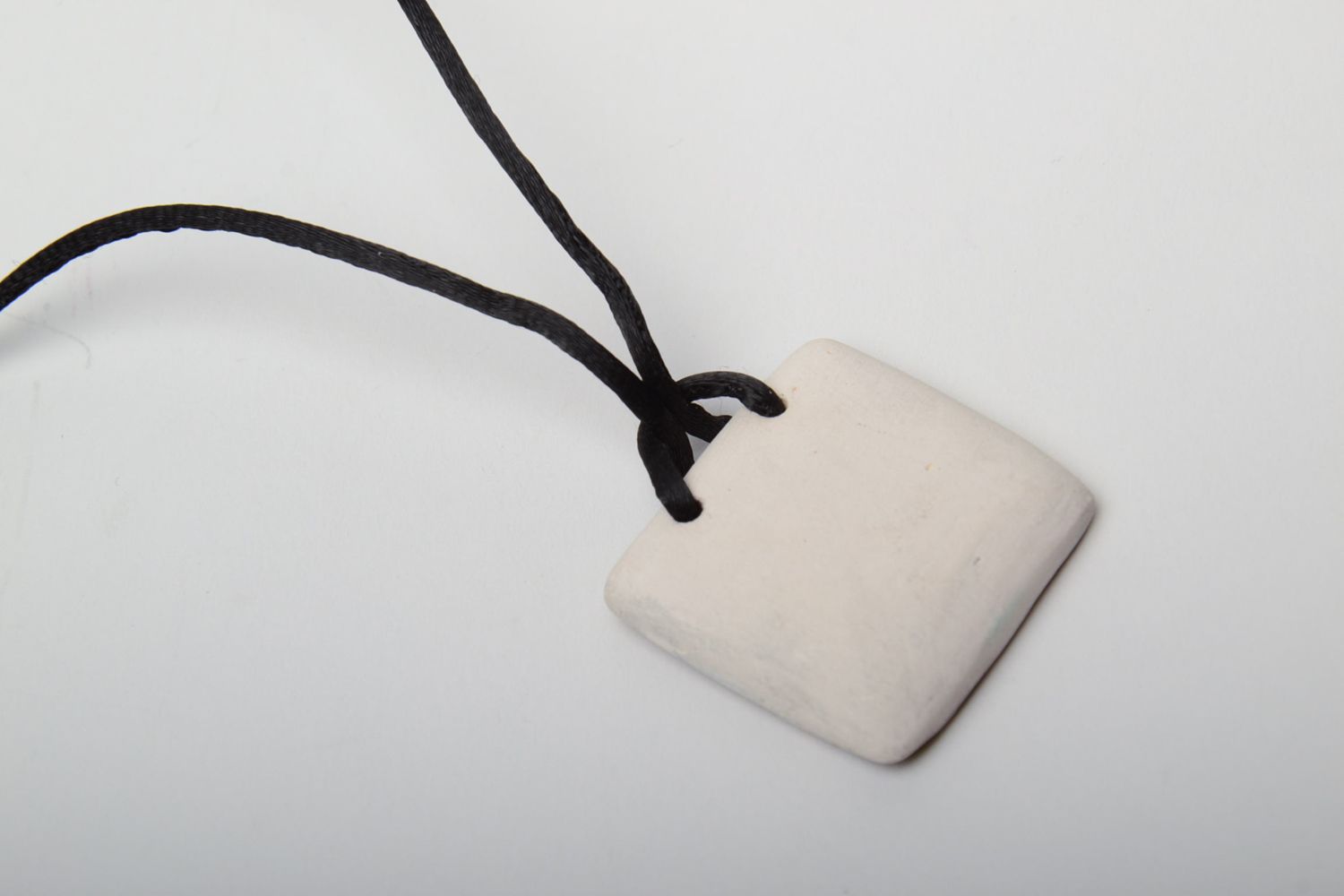 Ceramic pendant painted with enamels with cord photo 5