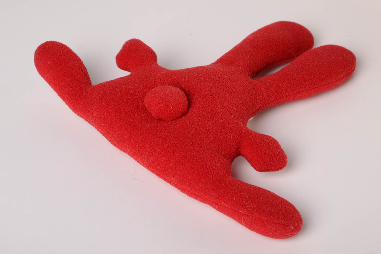 Muñeco de tela juguete artesanal peluche original conejito rojo con lazo foto 4