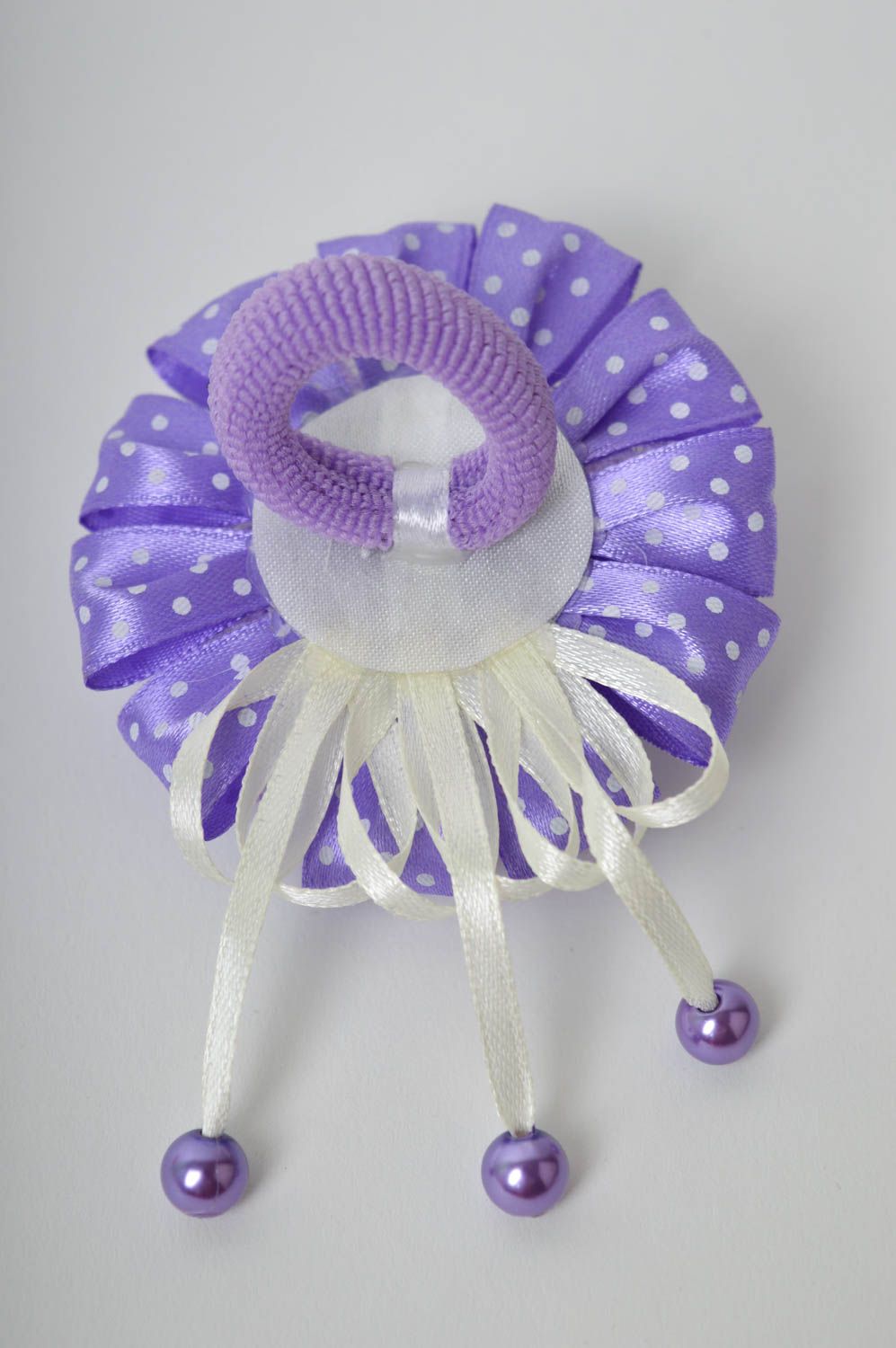 Handmade purple scrunchy delicate hair accessories for children kanzashi jewelry photo 4