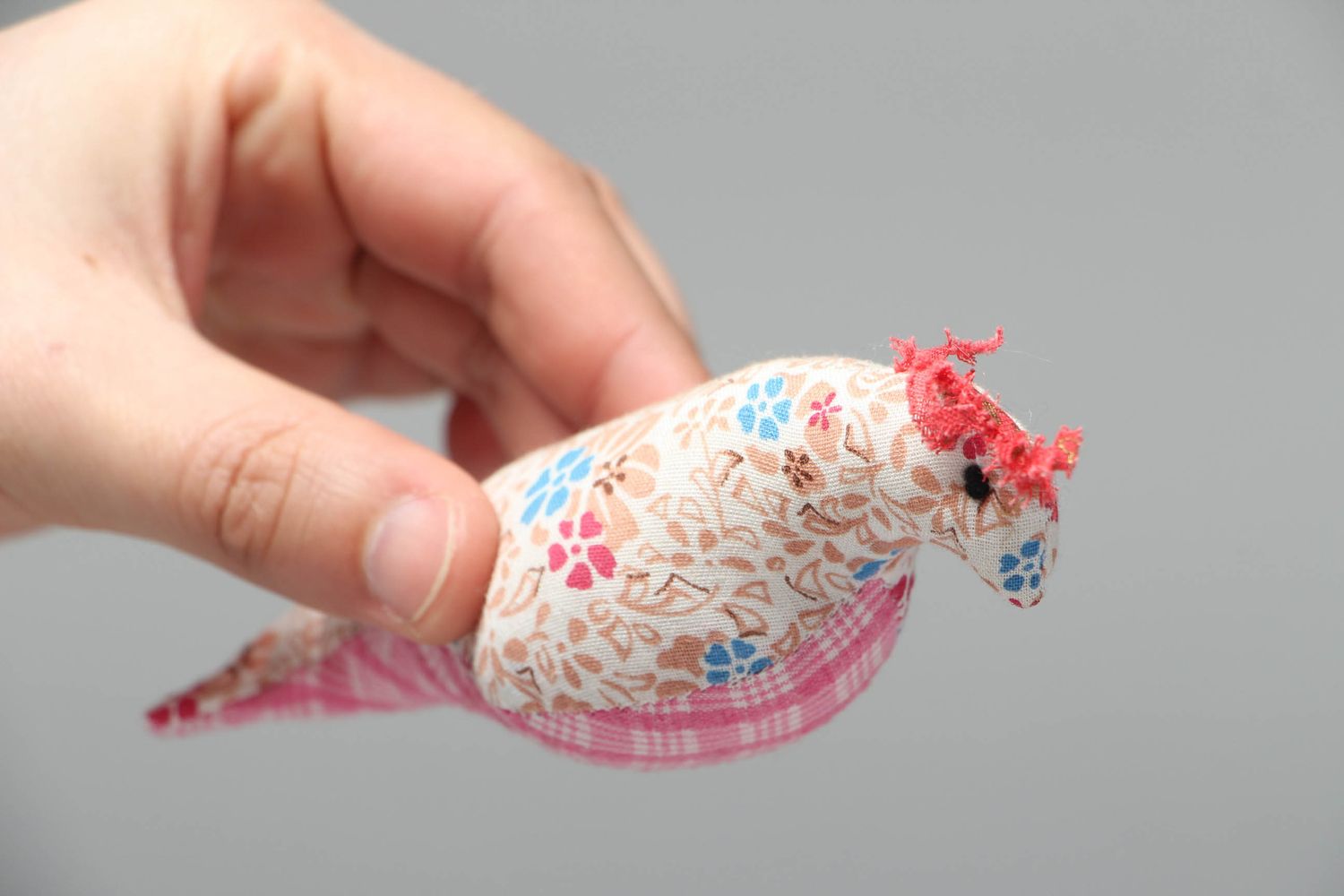 Uccello carino fatto a mano pupazzo di peluche giocattolo simpatico da bambini foto 4