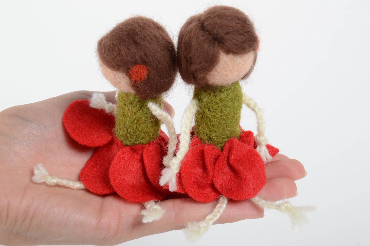 Set of woolen soft toys unusual interior decor beautiful toys for kids 2 pieces photo 4
