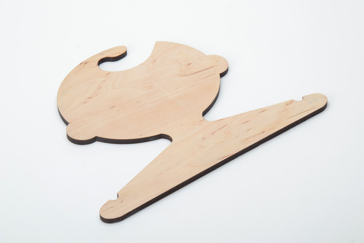 Beautiful plywood children's clothes hanger in the shape of boy photo 3