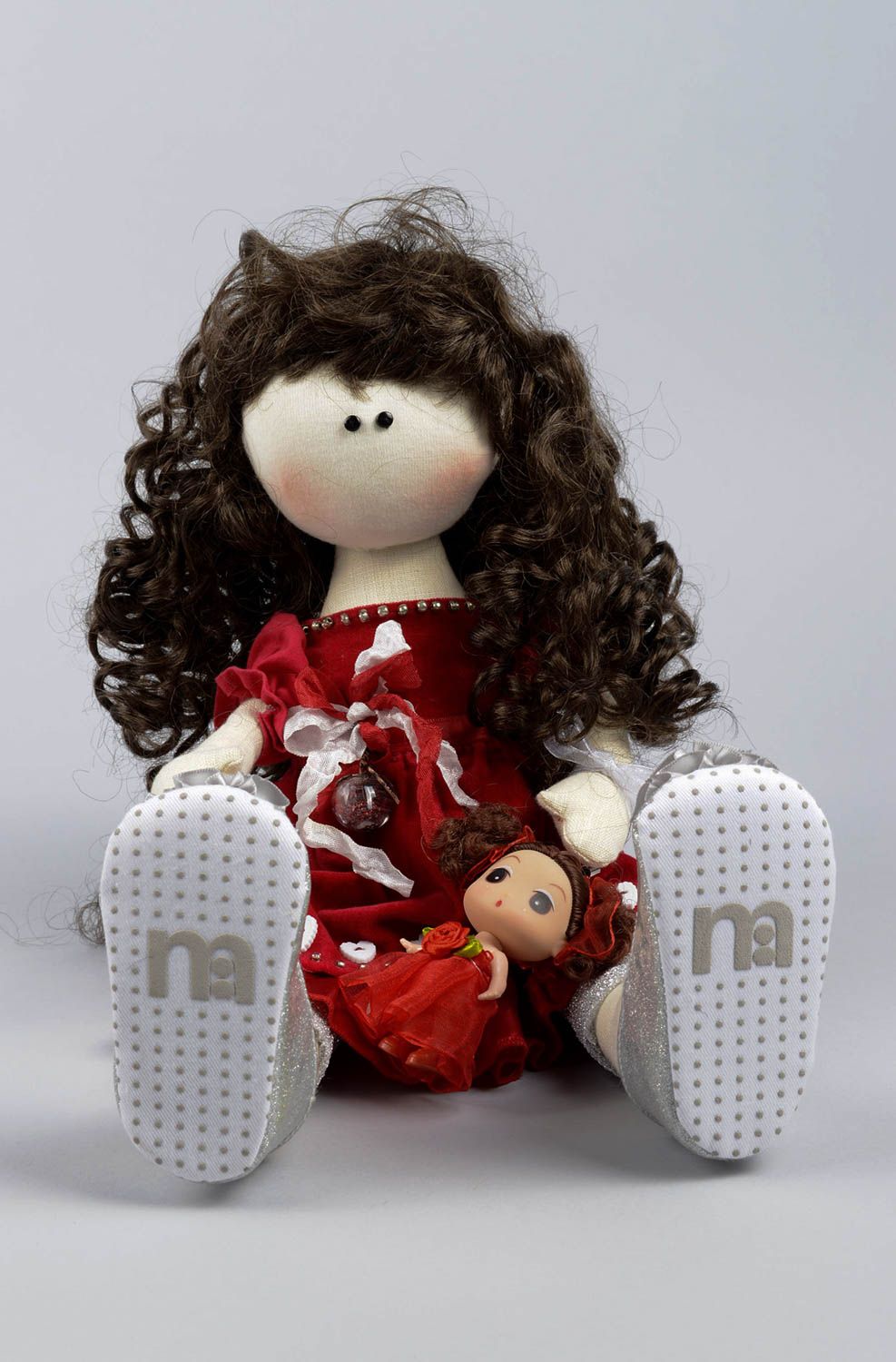Кукла ручной работы кукла из ткани игрушка из льна мягкая кукла красивая фото 4