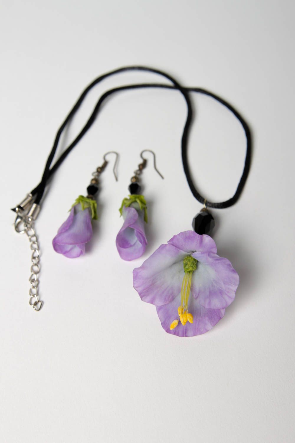 Handmade earrings designer pendant unusual jewelry set gift ideas for women photo 2
