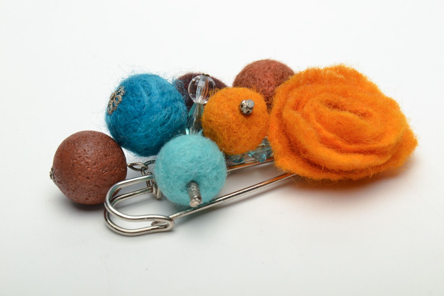 Felted wool pin brooch  photo 3
