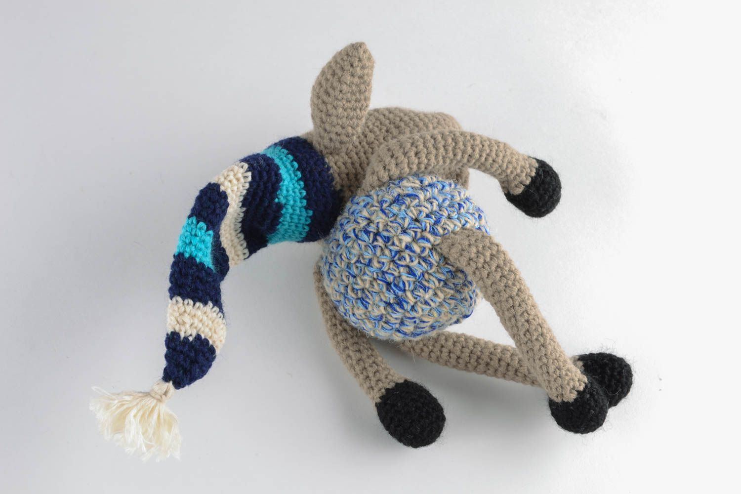 Crochet soft toy Elk with Striped Hat photo 2