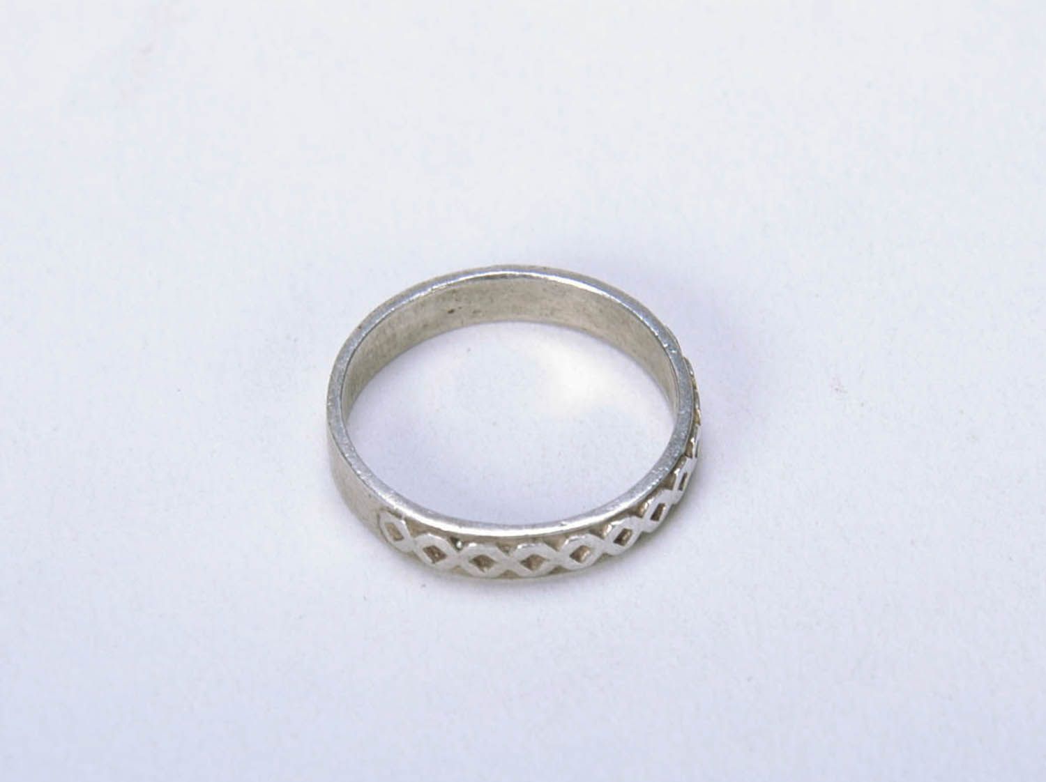 Silver ring with ornament photo 4