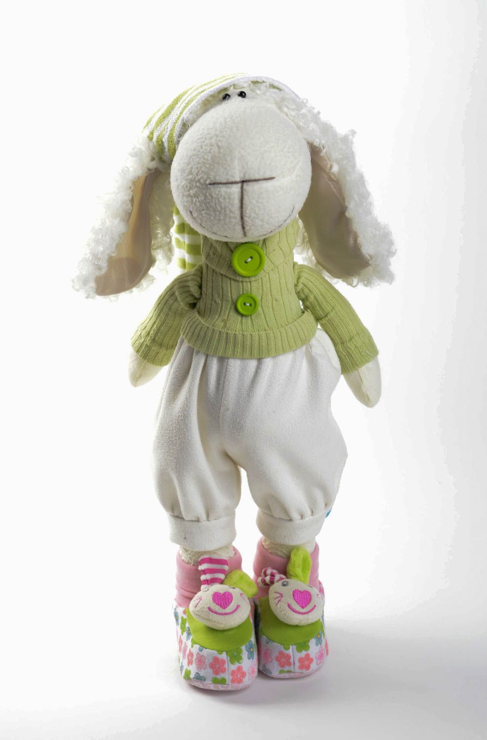 Игрушка овечка ручной работы детская игрушка красивая стильная мягкая игрушка фото 5