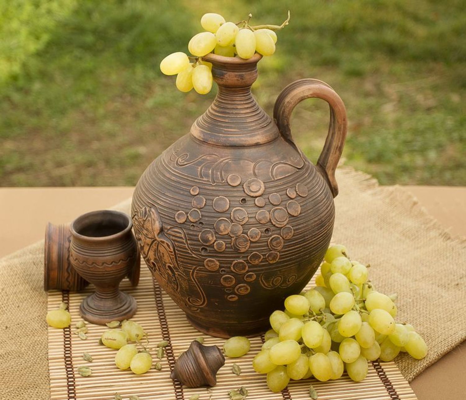 Brocca in ceramica fatta a mano Brocca per bevande fredde Brocca in argilla
 foto 1
