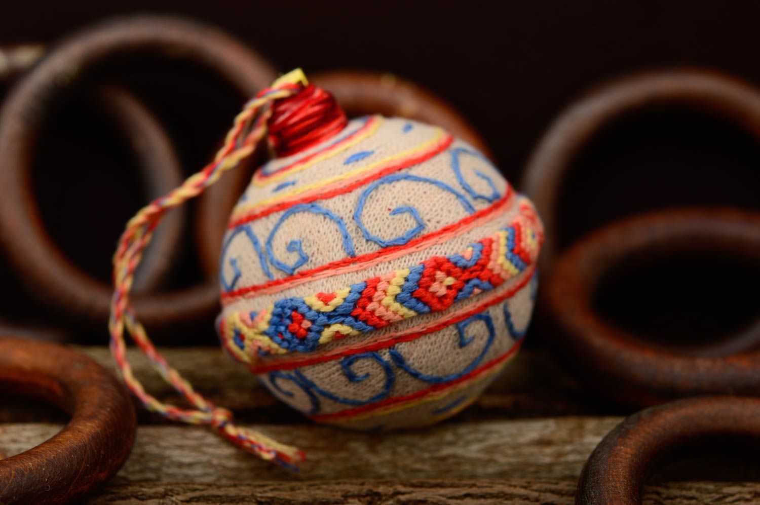 Unusual handmade ball beautiful decorative accessories stylish Christmas decor photo 1