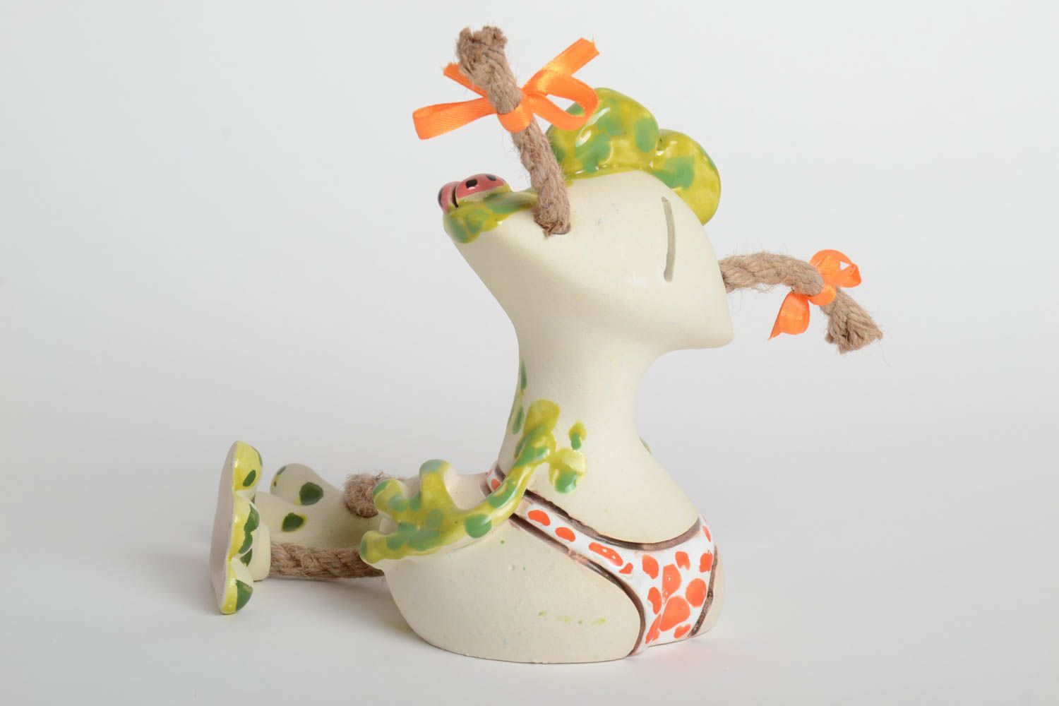Handgemachte Keramik Spardose Frosch Geschenk Idee Ton Deko wunderschön foto 4