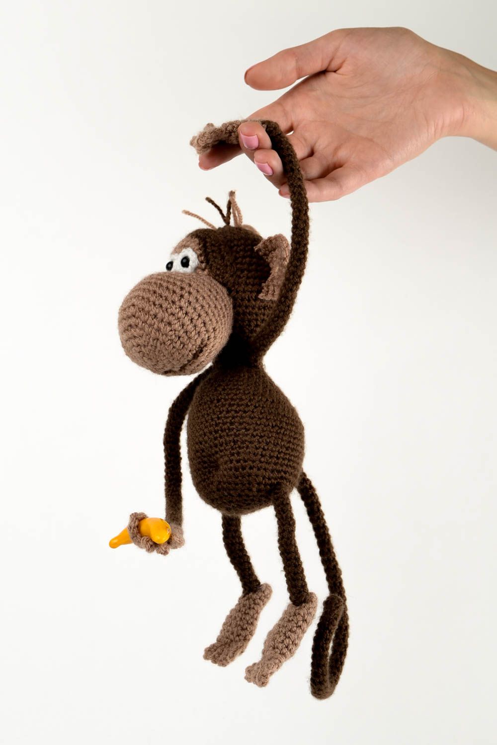 Handmade Kuscheltier Affe originell Häkel Kuscheltier Kleinkinder Spielzeug foto 2