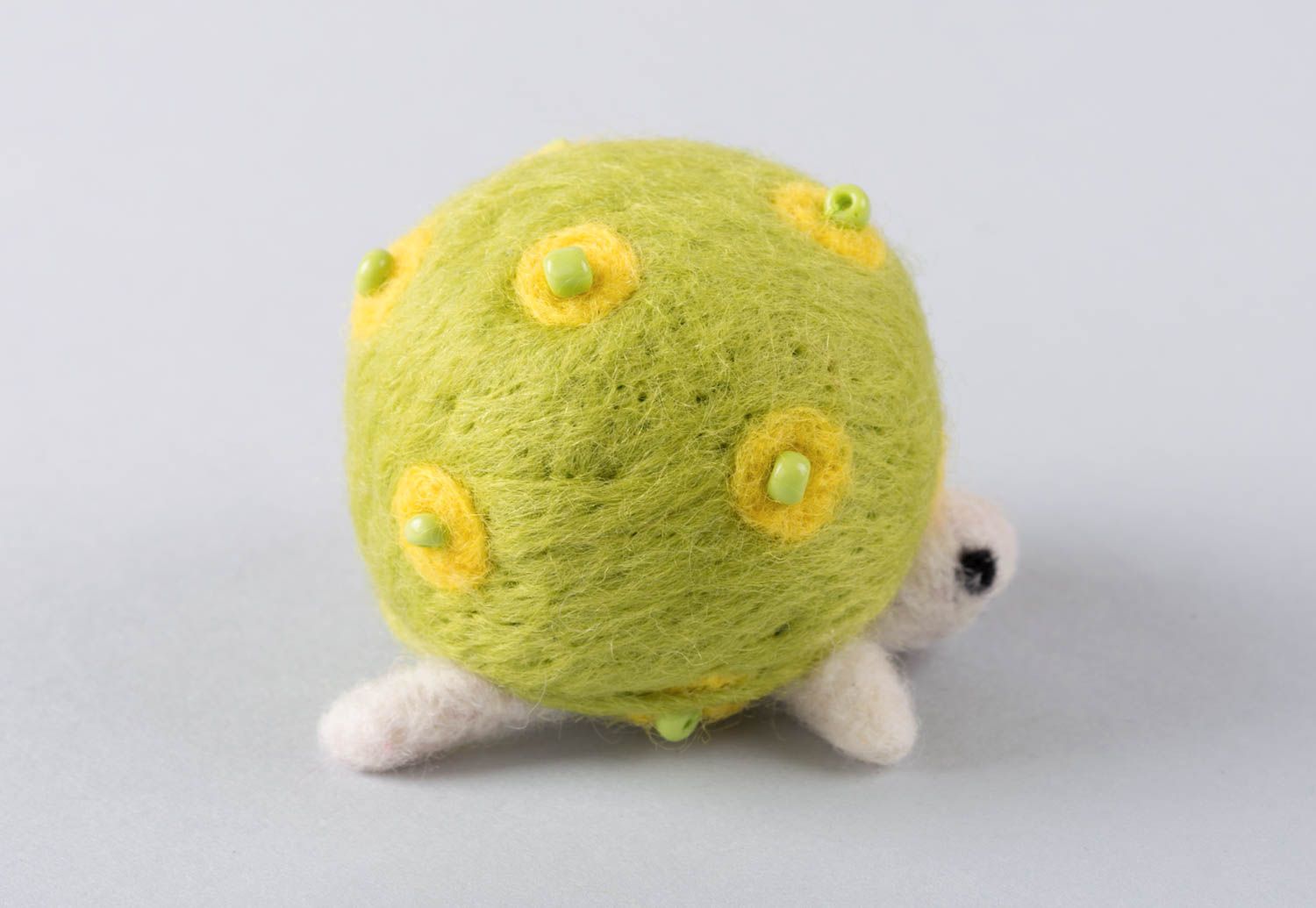 Jouet tortue fait main Peluche en laine feutrée Cadeau original miniature photo 3