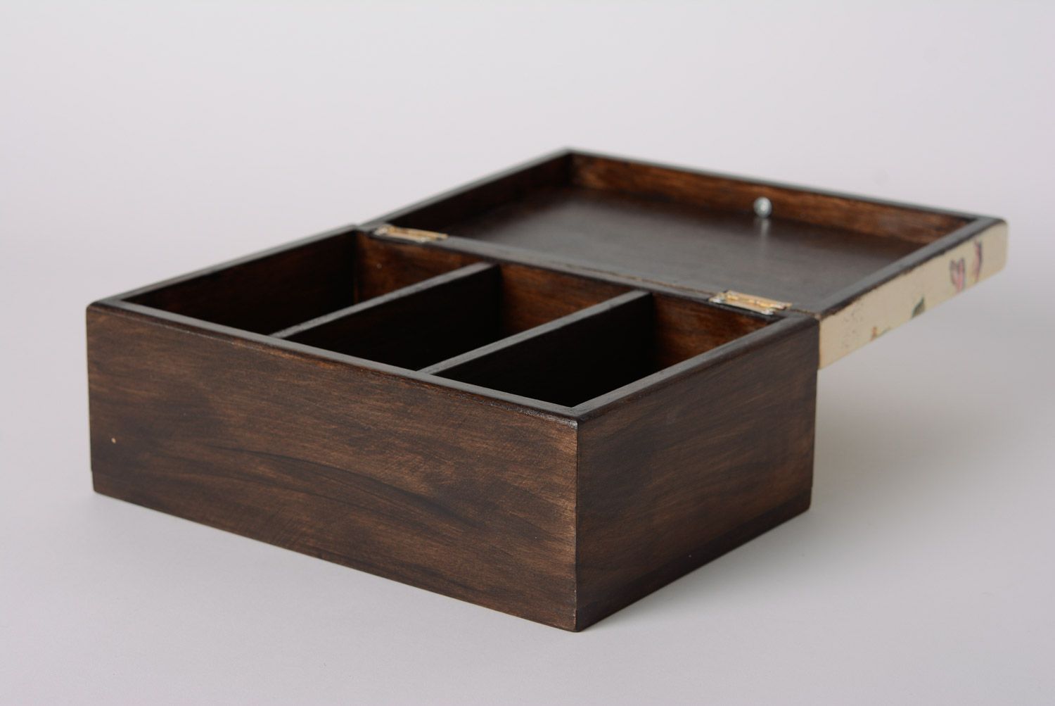 Caja de madera hecha a mano para joyas en técnica de decoupage foto 5