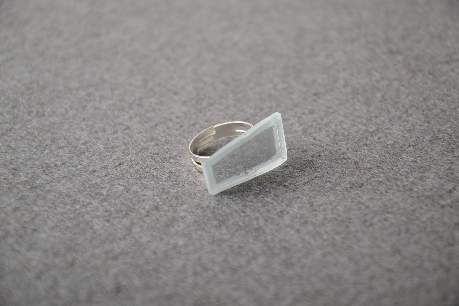 Handmade ring made of glass women glass handmade accessory glass jewelry  photo 1