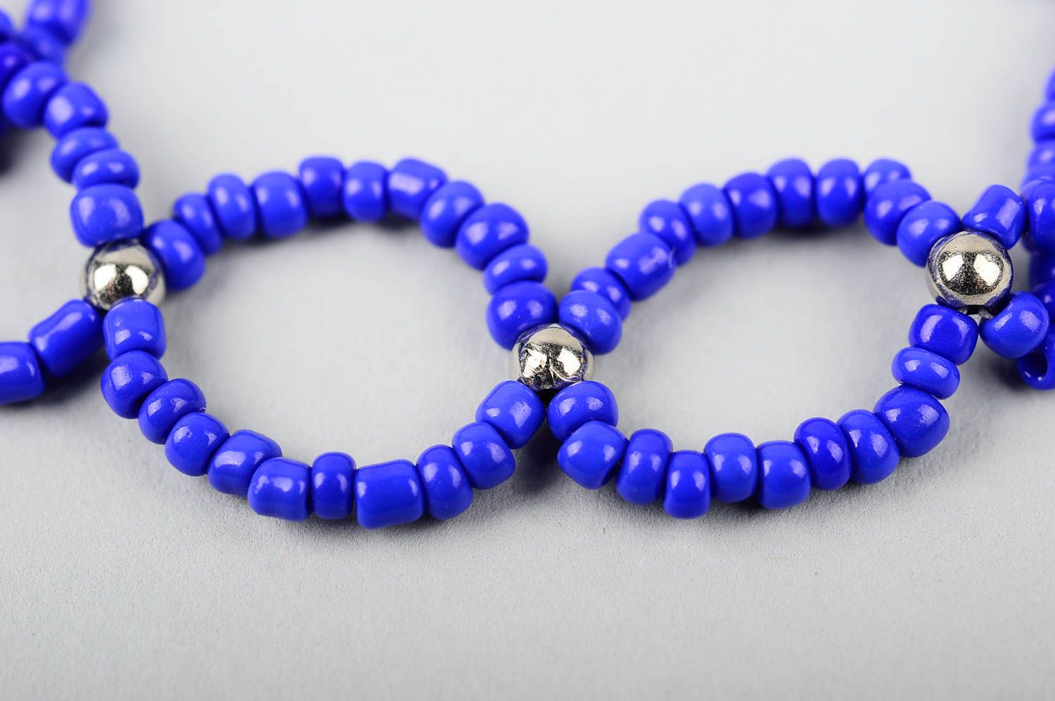 Bracelet perles de rocaille Bijou fait main bleu design original Cadeau femme photo 4