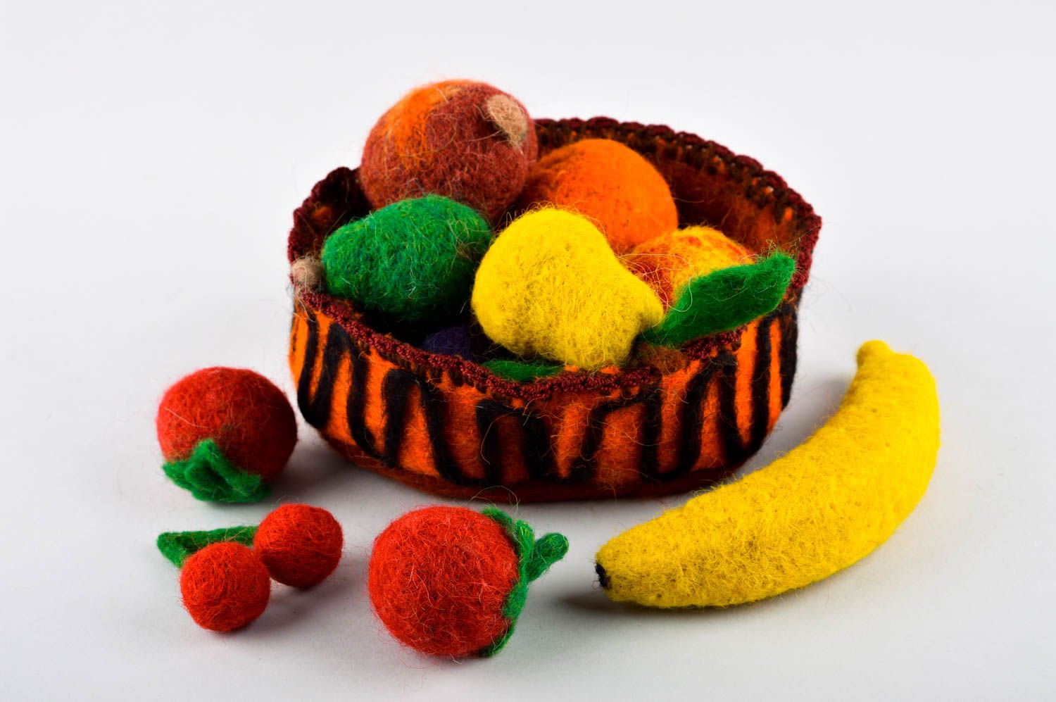 Frutas decorativas hechas a mano de lana adornos de mesa regalo original foto 10